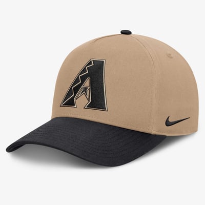 Arizona Diamondbacks Nike Primetime Dri-FIT Pinched Crown Adjustable Hat - Natural/Black