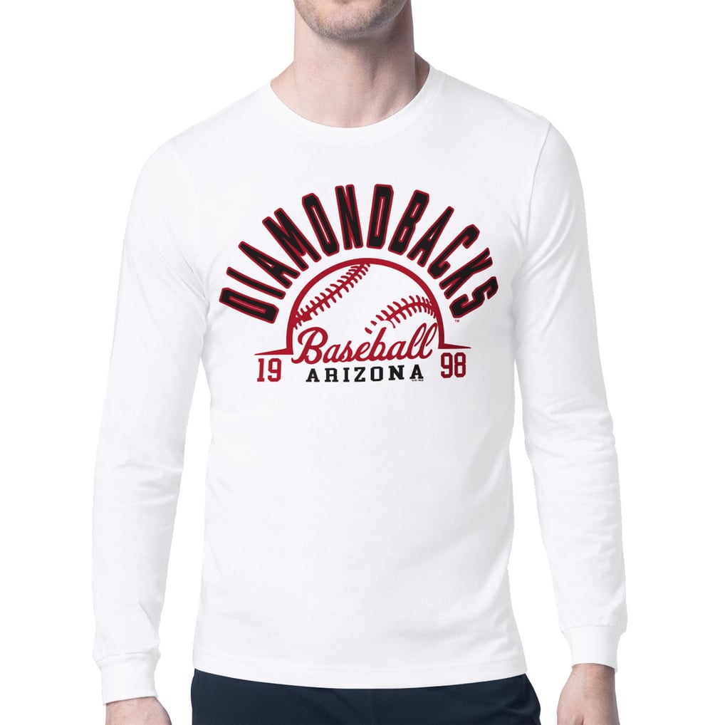  Arizona Diamondbacks Starter Half Ball Team Graphic Long Sleeve T-Shirt - White