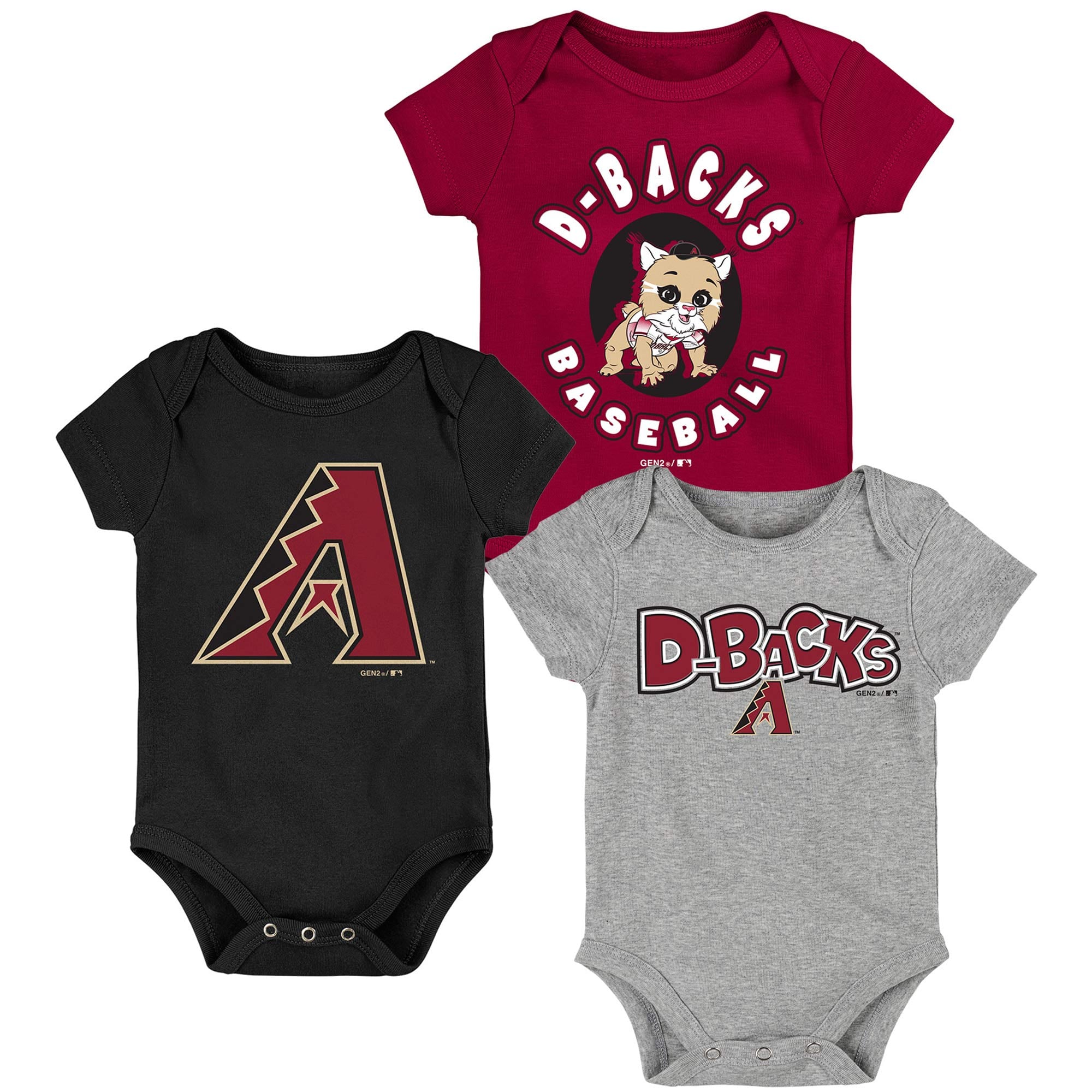 Newborn & Infant Arizona Diamondbacks Black/Red/Gray Everyday Fan Three ...