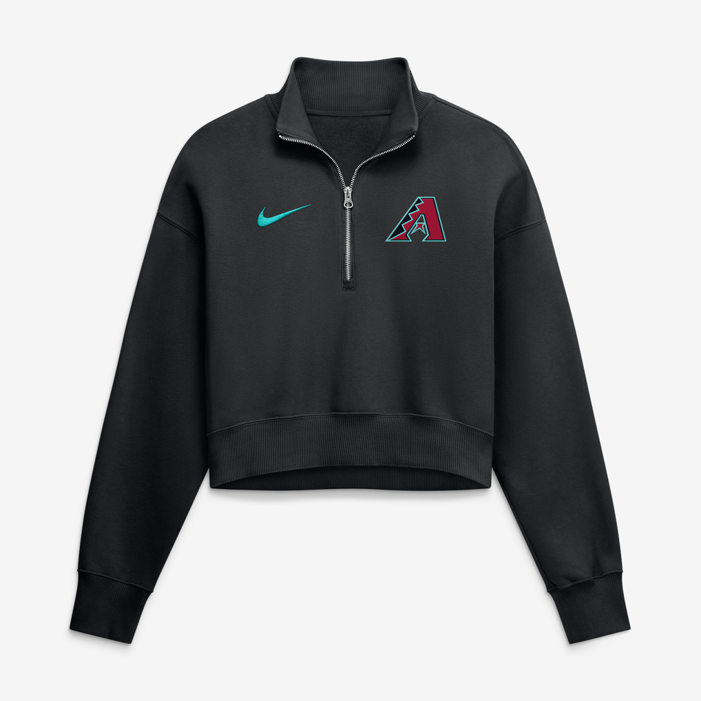 Arizona Diamondbacks Nike Women's Primetime Phoenix Fleece Half-Zip Sweatshirt - Black