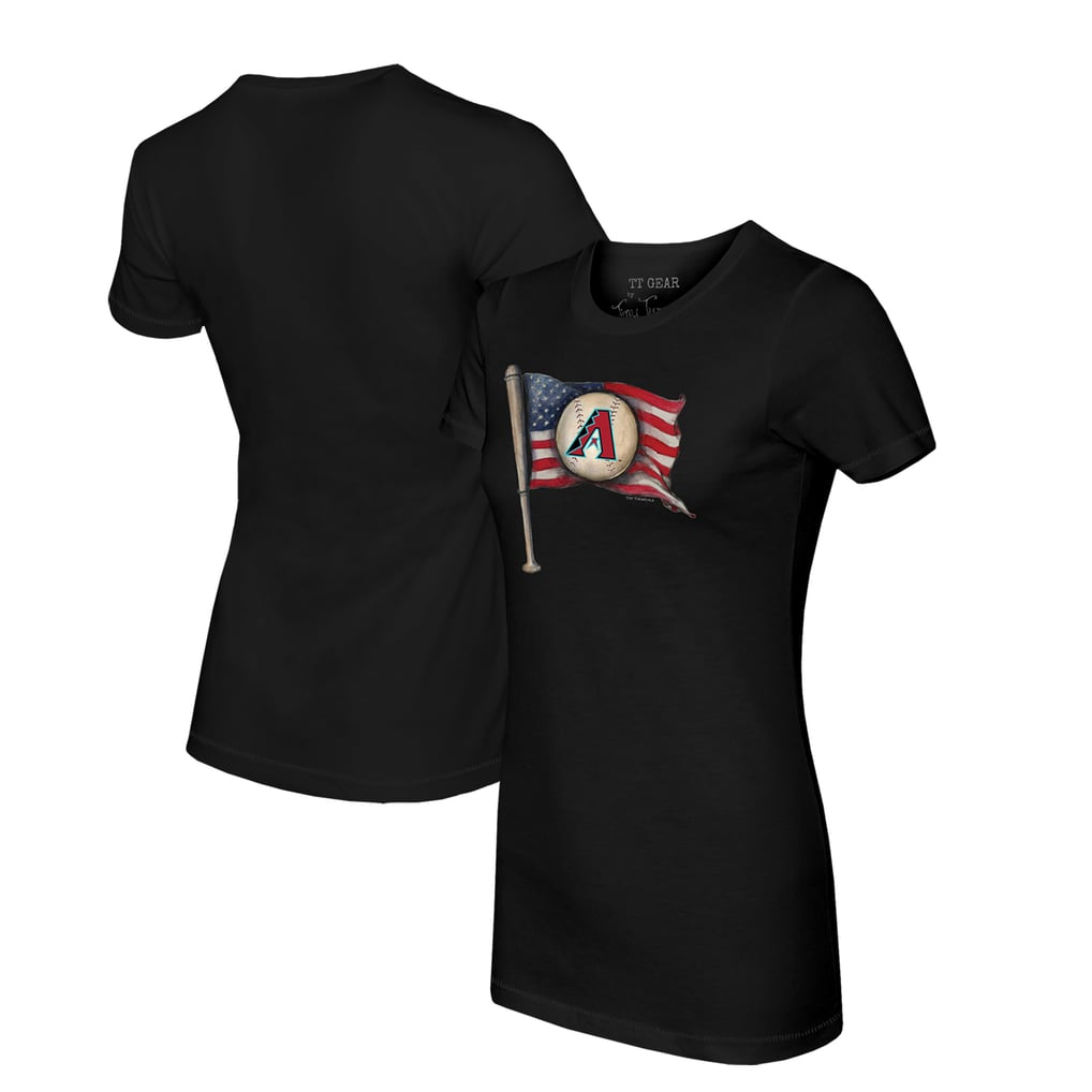 Arizona Diamondbacks Tiny Turnip Women's Baseball Flag T-Shirt - Black