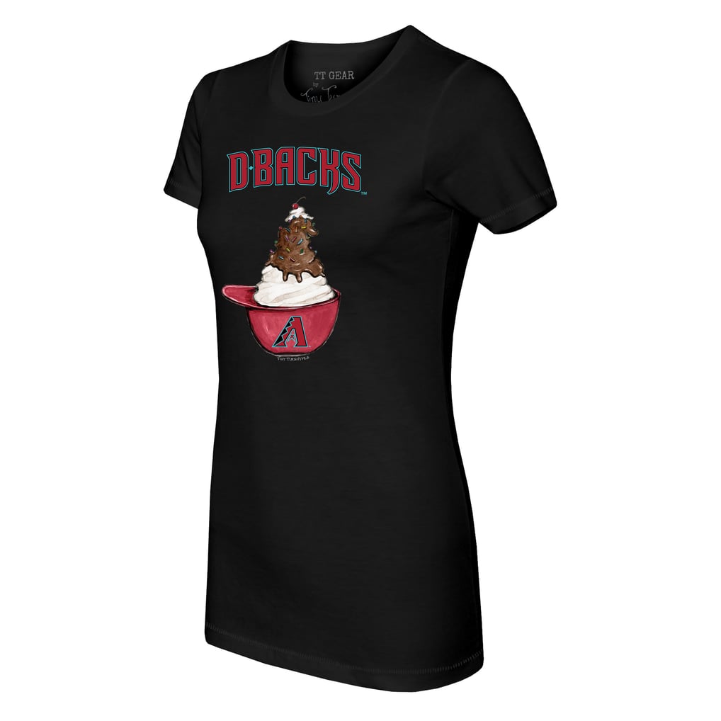 Arizona Diamondbacks Tiny Turnip Women's Sundae Helmet T-Shirt - Black