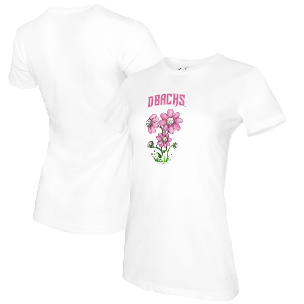 Arizona Diamondbacks Tiny Turnip Women's Blooming Baseballs T-Shirt - White