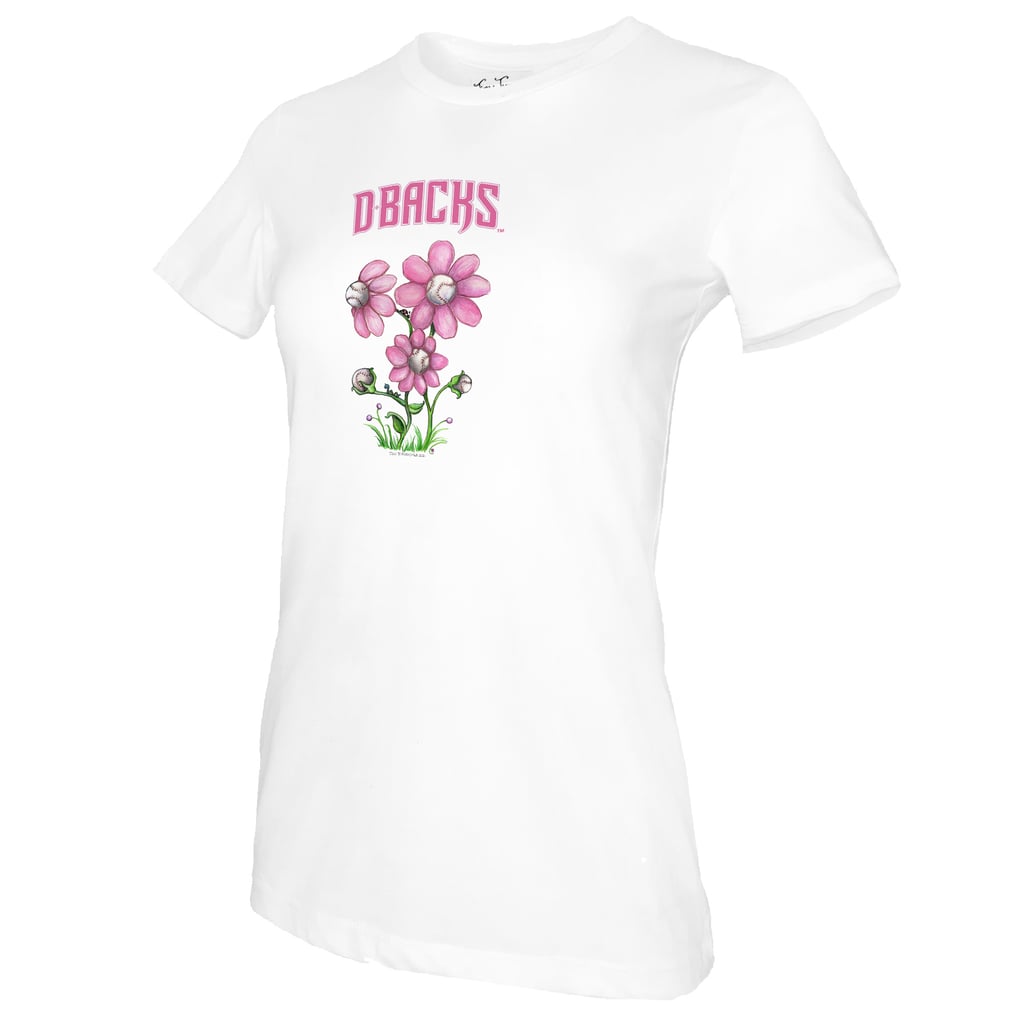 Arizona Diamondbacks Tiny Turnip Women's Blooming Baseballs T-Shirt - White