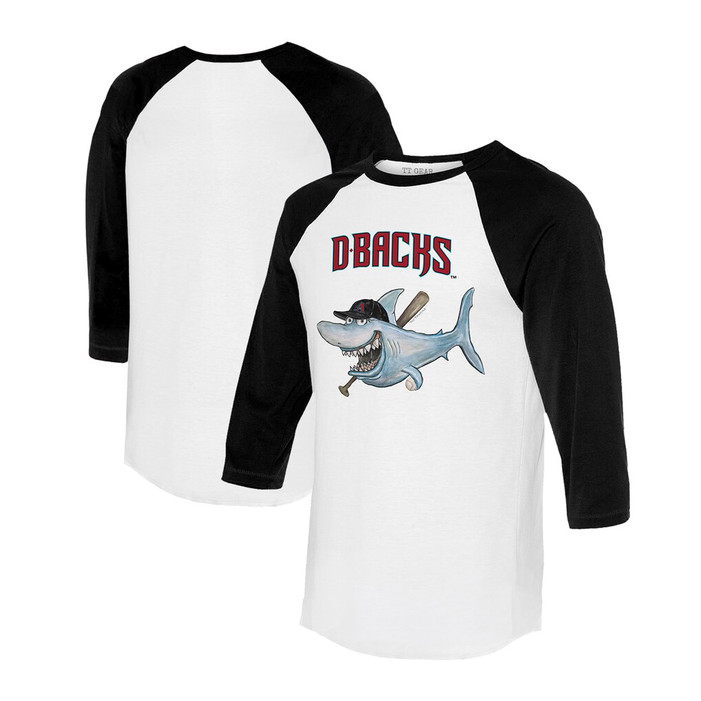 Arizona Diamondbacks Tiny Turnip Women's Shark 3/4-Sleeve Raglan T-Shirt - White/Black