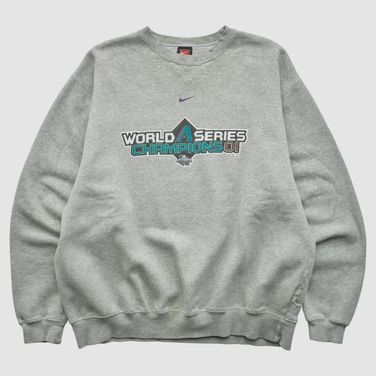 World Series MLB 2001 Pullover Sweatshirt - Heather Gray - 2XL by Fanatics Real Vintage