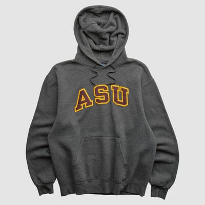 Arizona State Sun Devils Champion 2000s Hooded Pullover Sweatshirt - Dark Heather Gray - XS by Fanatics Real Vintage