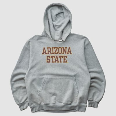 Arizona State Sun Devils Champion 2000s Hooded Pullover Sweatshirt - Heather Gray - S by Fanatics Real Vintage