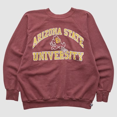 Arizona State Sun Devils Logo 7 80s Pullover Sweatshirt - Maroon - XS by Fanatics Real Vintage
