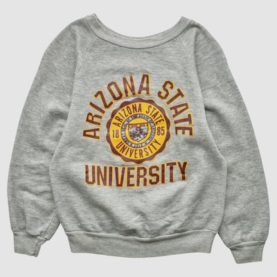 Arizona State Sun Devils The Panda Shirt 80s Pullover Sweatshirt - Heather Gray - XXS by Fanatics Real Vintage