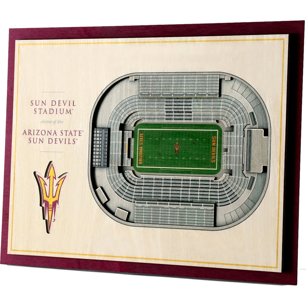 Arizona State Sun Devils Fanpoint 17'' x 13'' 5-Layer StadiumView 3D Wall Art