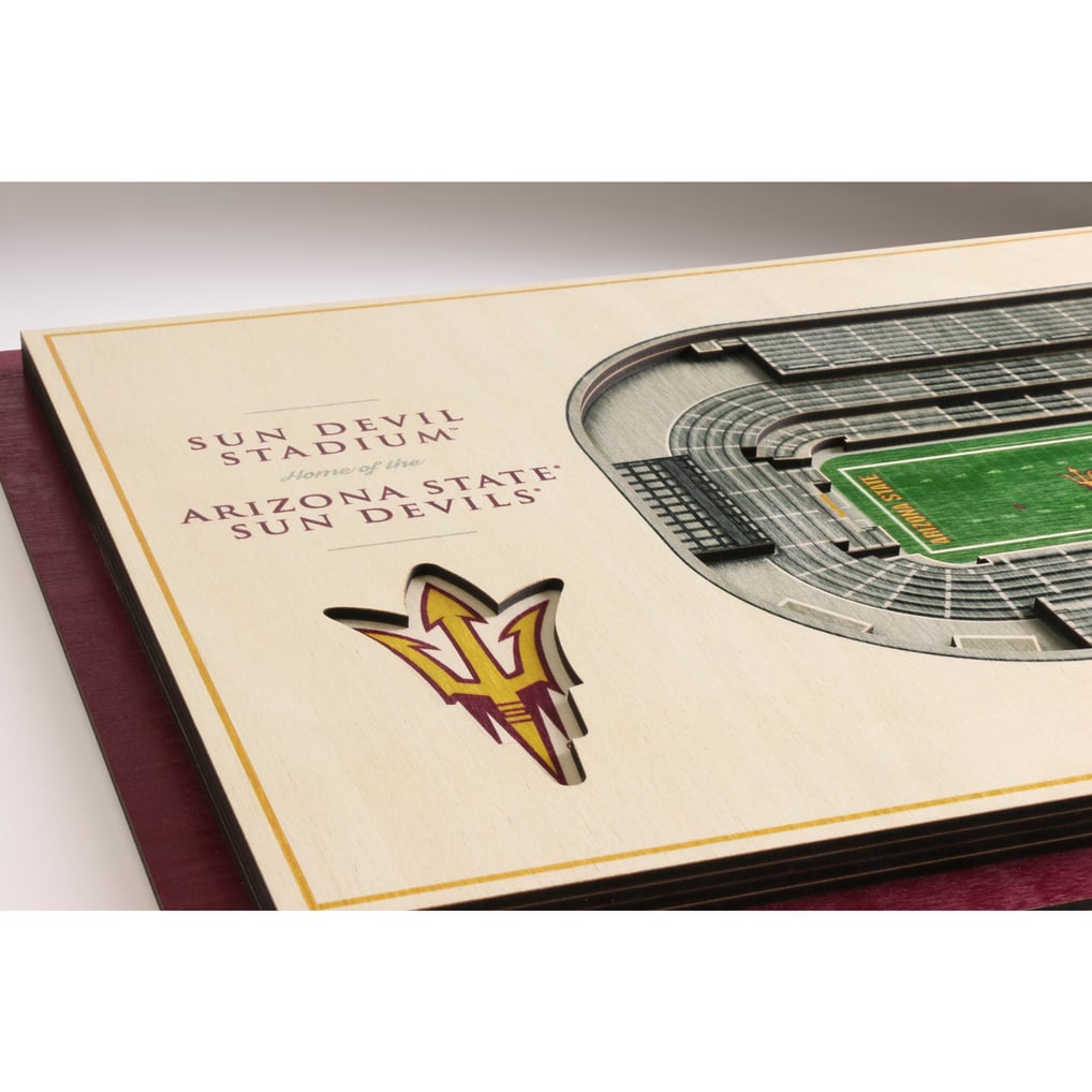 Arizona State Sun Devils Fanpoint 17'' x 13'' 5-Layer StadiumView 3D Wall Art