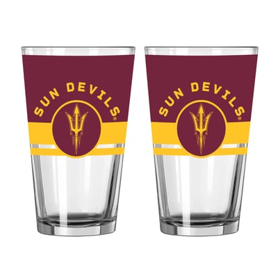 Arizona State Sun Devils Logo Brands Two-Piece 16oz. Horizon Pint Glass Set