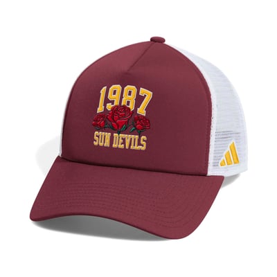  Arizona State Sun Devils adidas Roses & Devils Foam Front Trucker Adjustable Hat - Maroon