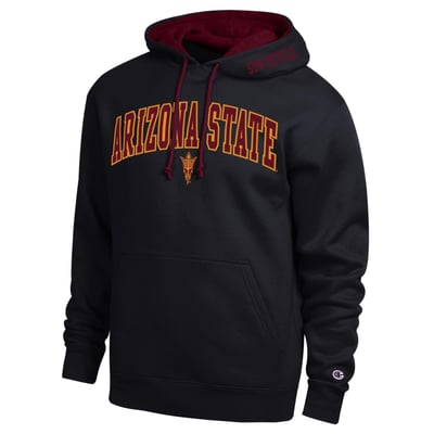  Arizona State Sun Devils Champion Arch Tackle Twill Hoodie - Black