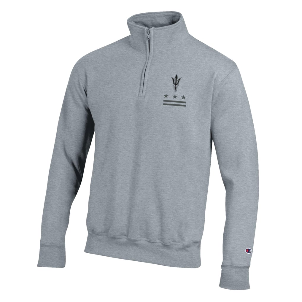  Arizona State Sun Devils Champion Operation Hat Trick Flag Powerblend Fleece Quarter-Zip Pullover - Heather Gray
