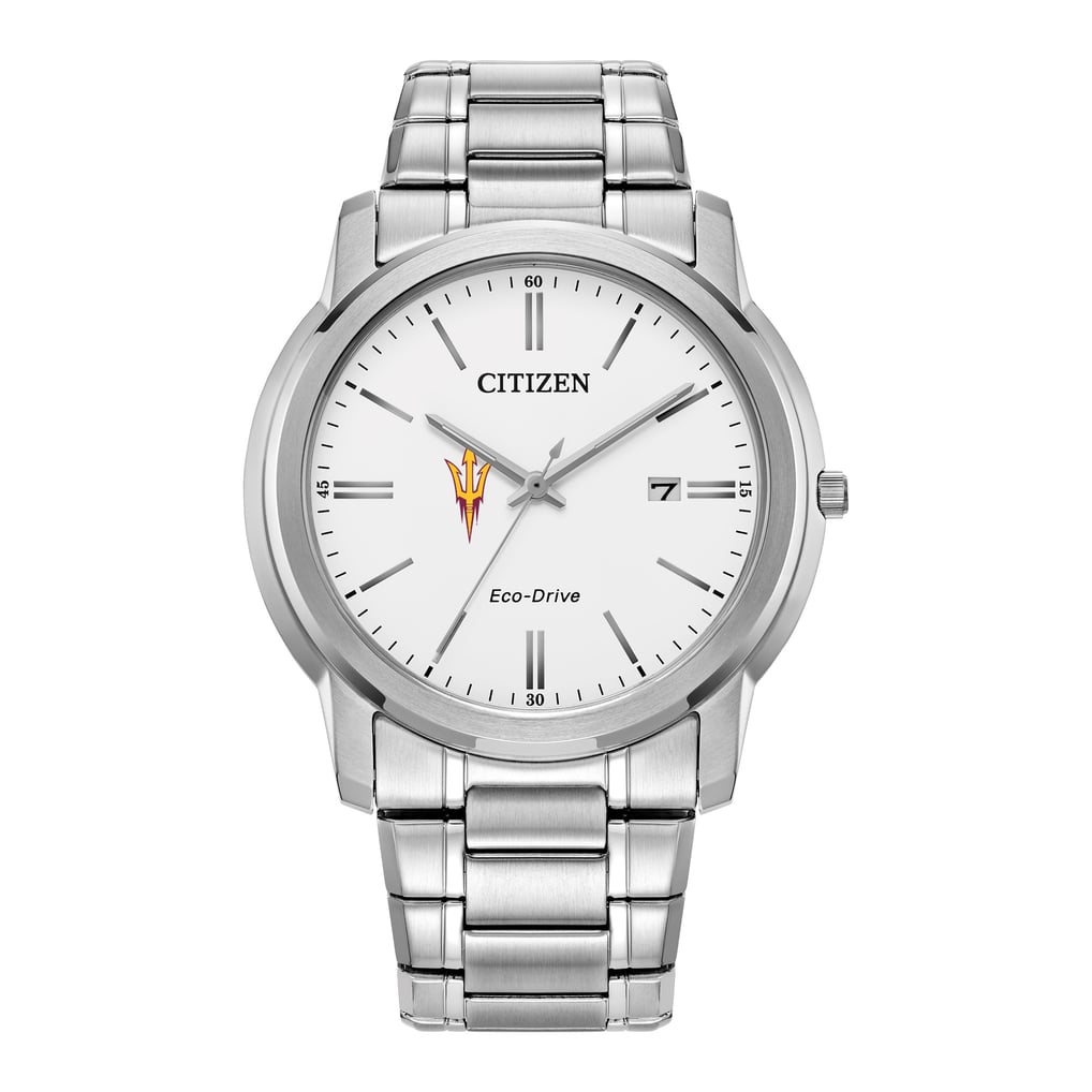 Arizona State Sun Devils Citizen Watch Eco-Drive White Dial Stainless Steel Watch - Silver