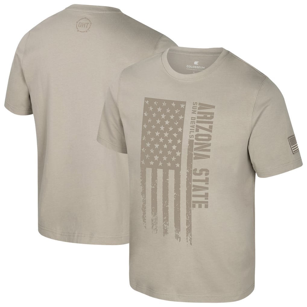  Arizona State Sun Devils Colosseum Operation Hat Trick Dune Flag T-Shirt - Oatmeal