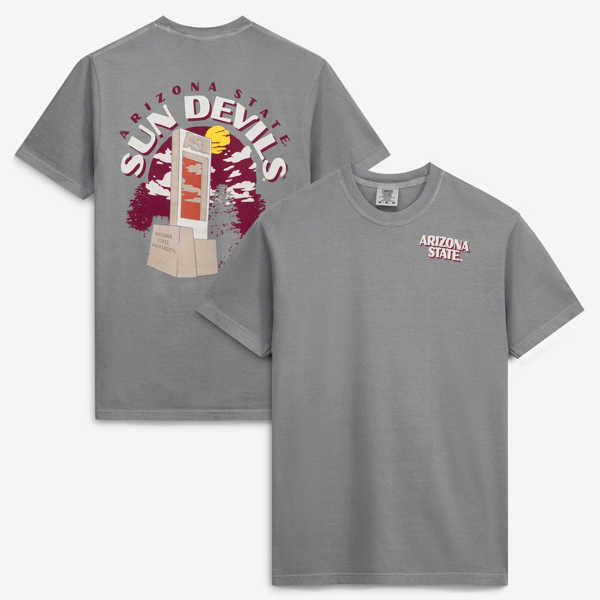Arizona State Sun Devils Comfort Colors Team Statue T-Shirt - Gray