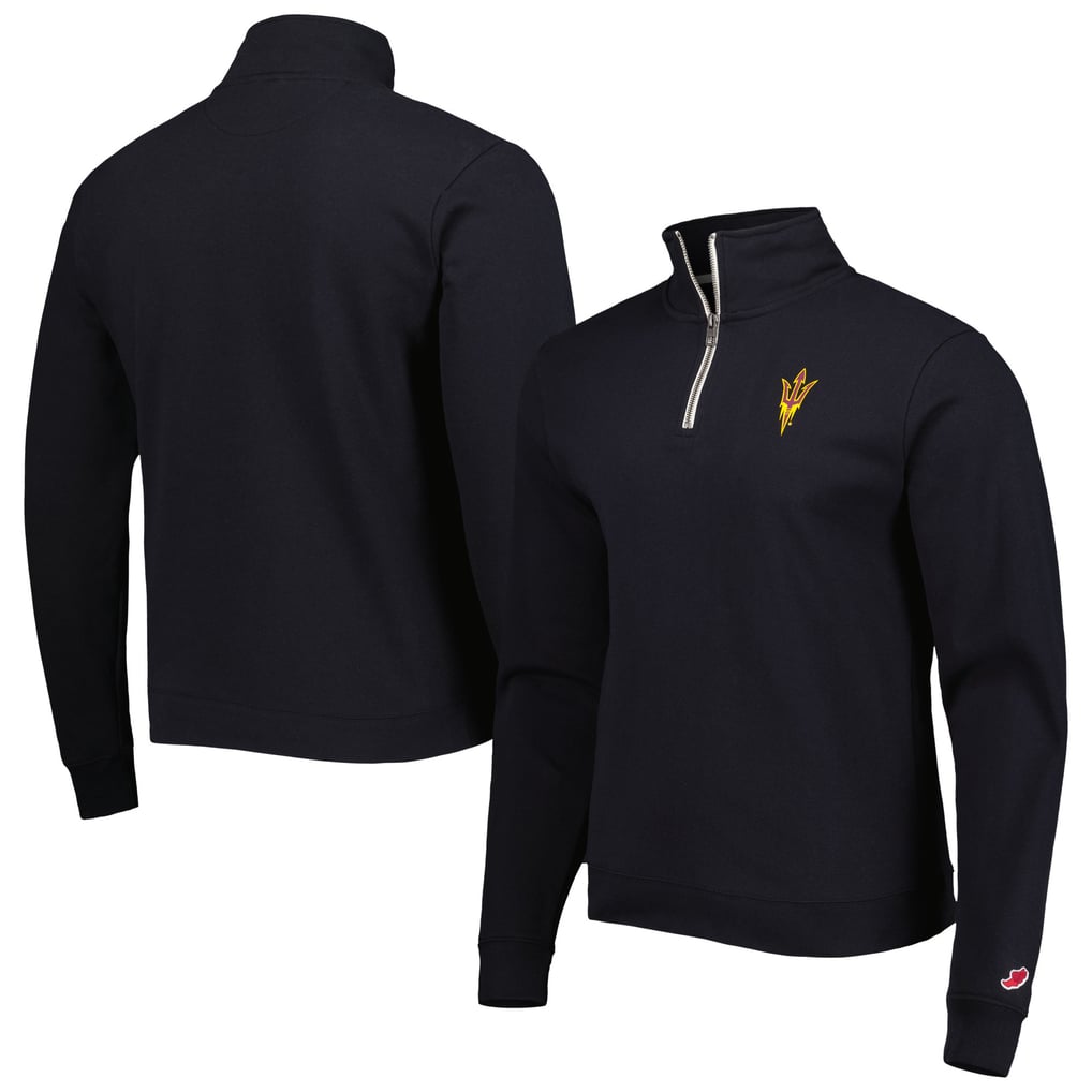 Arizona State Sun Devils League Collegiate Wear Stack Essential Lightweight Fleece Quarter-Zip Sweatshirt - Black