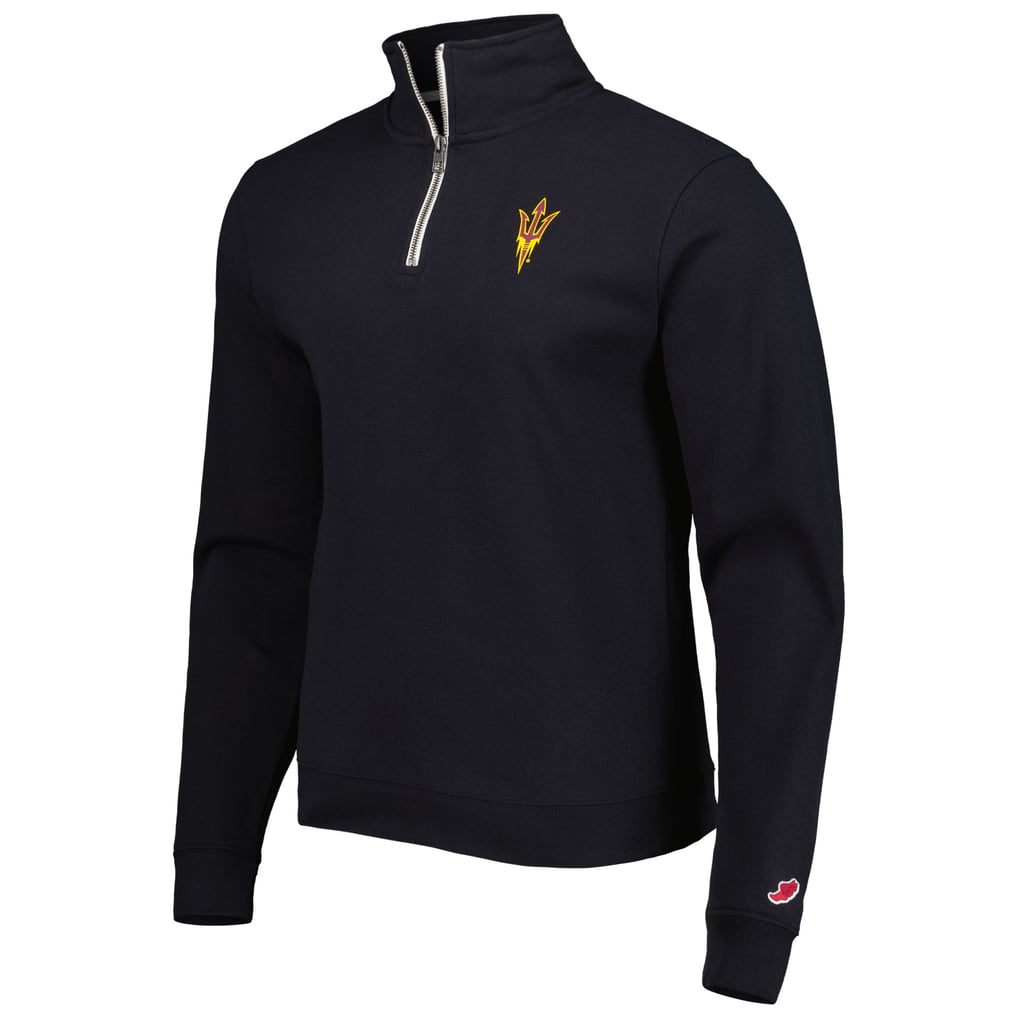 Arizona State Sun Devils League Collegiate Wear Stack Essential Lightweight Fleece Quarter-Zip Sweatshirt - Black