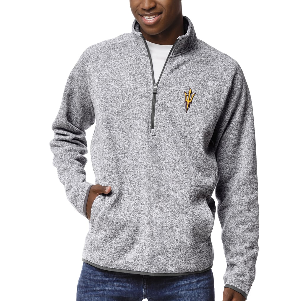 Arizona State Sun Devils League Collegiate Wear Saranac Raglan Quarter-Zip Jacket - Heather Gray