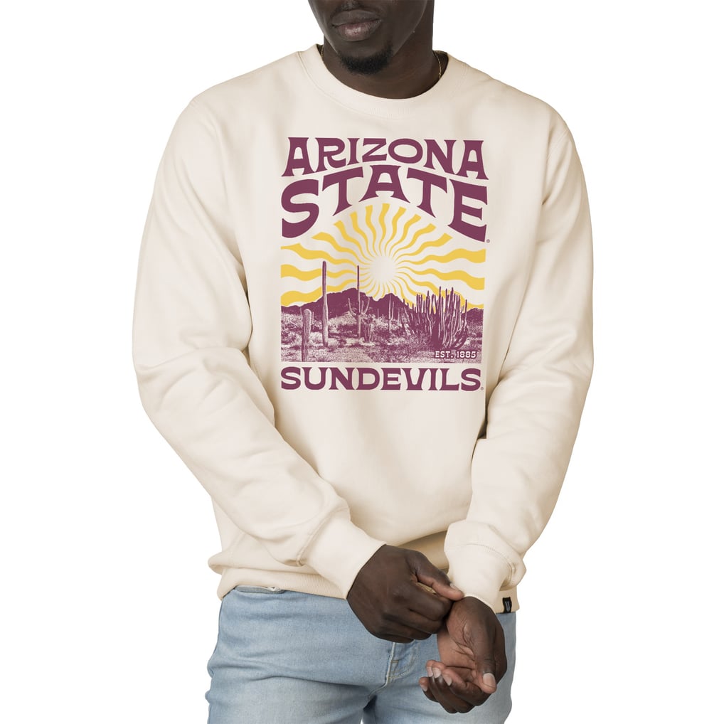 Arizona State Sun Devils Uscape Apparel Premium Heavyweight Crew Neck Sweatshirt - Cream