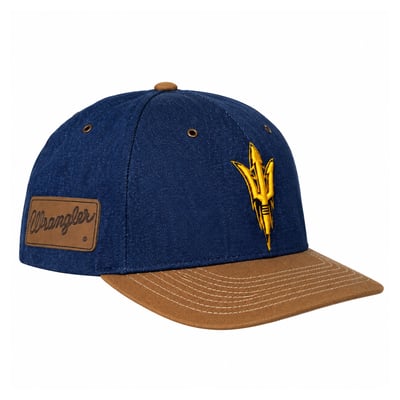 Arizona State Sun Devils Cap X x Wrangler Unisex Denim Adjustable Hat - Blue/Brown