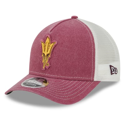 Arizona State Sun Devils New Era Unisex Faded A-Frame 9FORTY Adjustable Trucker Hat - Maroon
