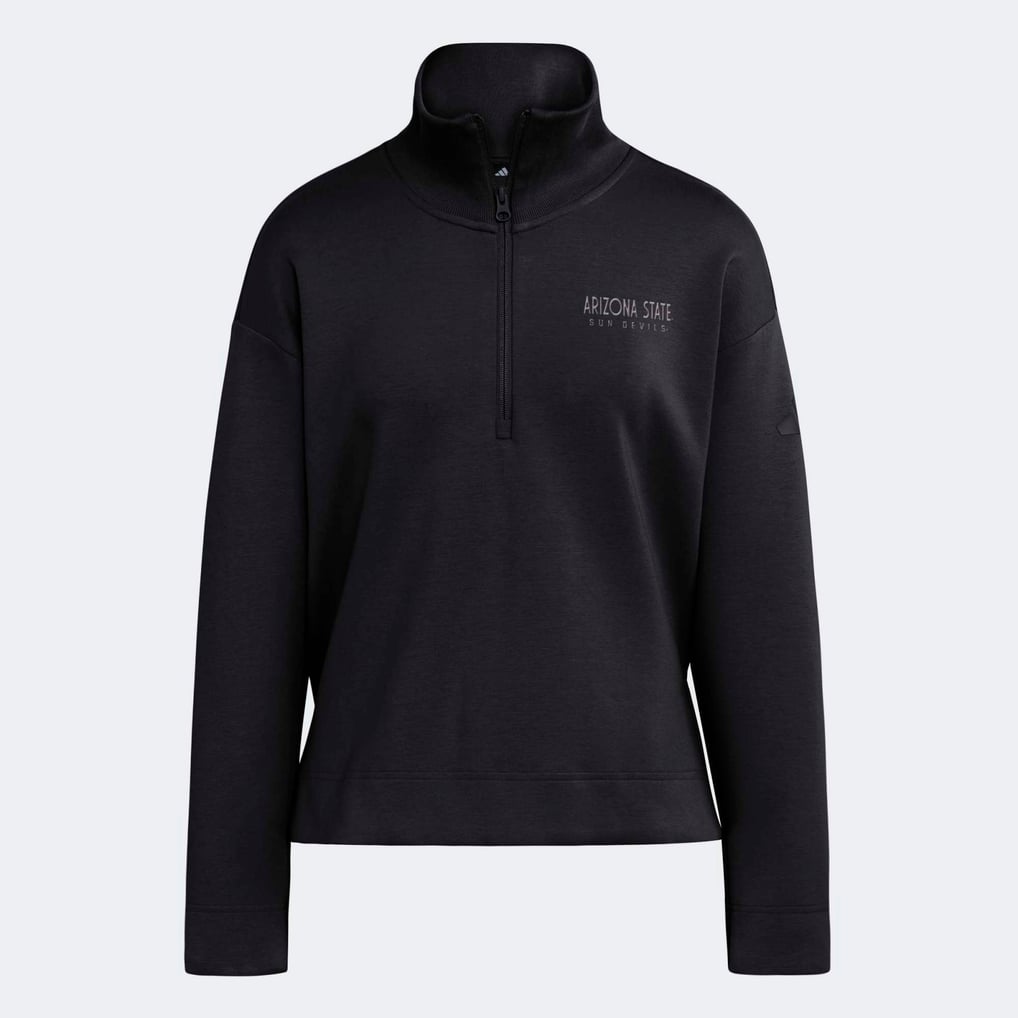  Arizona State Sun Devils adidas Women's Soft Lux Quarter-Zip Pullover - Black