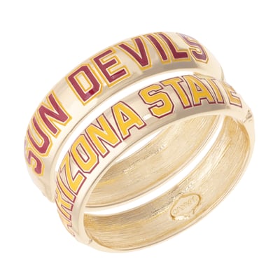 Arizona State Sun Devils CANVAS Style Women's Chunky Hinge Bangle Two-Piece Set