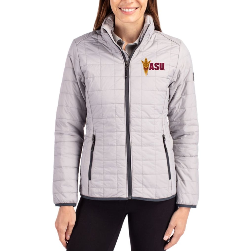 Arizona State Sun Devils Cutter & Buck Women's Rainier PrimaLoft® Eco Insulated Full-Zip Puffer Jacket - Gray
