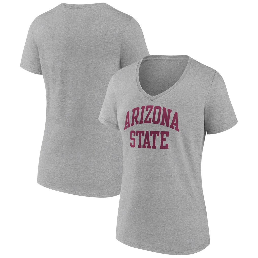 Arizona State Sun Devils Women's Basic Arch V-Neck T-Shirt - Gray