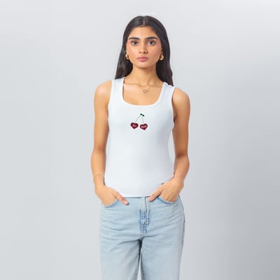  Arizona State Sun Devils Hype and Vice Women's Cropped Cherry Ribbed Tank Top - White
