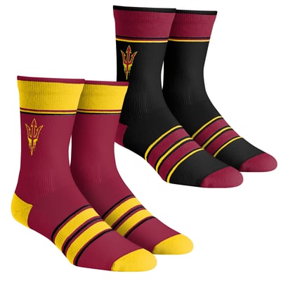  Arizona State Sun Devils Rock Em Youth Multi-Stripe 2-Pack Team Crew Sock Set - 