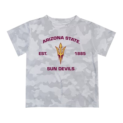  Arizona State Sun Devils Vive La Fete Youth Est. Date Camo T-Shirt - Gray