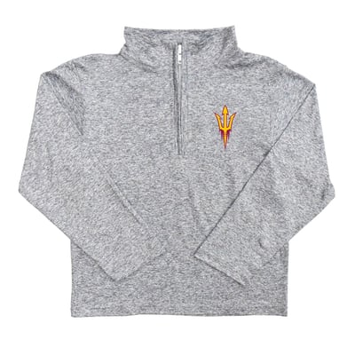  Arizona State Sun Devils Vive La Fete Youth Team Logo Quarter-Zip Sweatshirt - Heather Gray