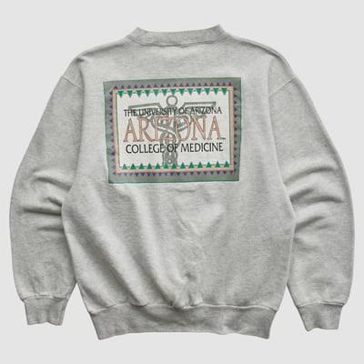 Arizona Wildcats Oneita 90s Pullover Sweatshirt - Heather Gray - S by Fanatics Real Vintage