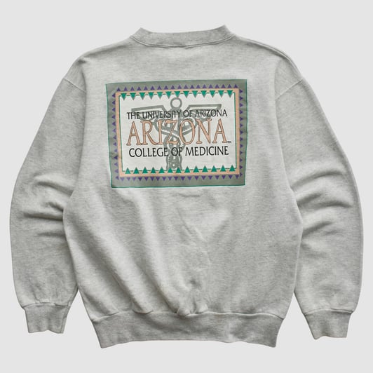 Arizona Wildcats Oneita 90s Pullover Sweatshirt - Heather Gray - S by Fanatics Real Vintage