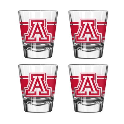 Arizona Wildcats Logo Brands Four-Piece Stripe Shot Glass Set