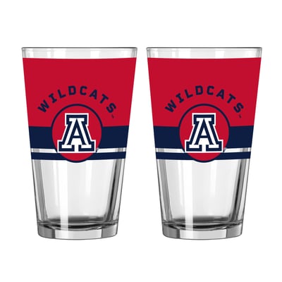 Arizona Wildcats Logo Brands Two-Piece 16oz. Horizon Pint Glass Set
