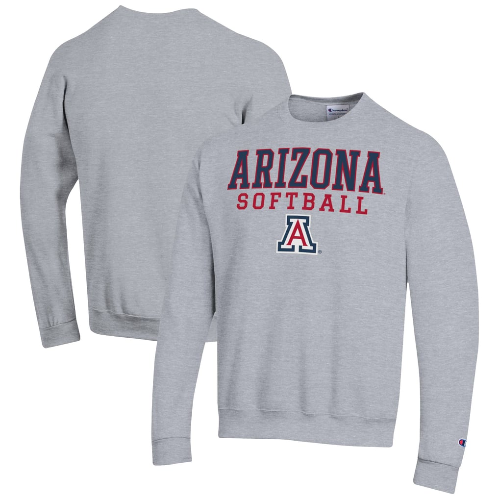 Arizona Wildcats Champion Softball Stack Pullover Crewneck Sweatshirt - Gray