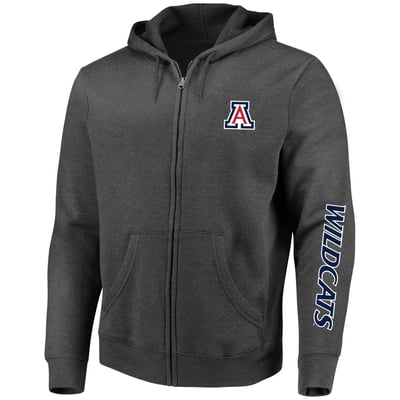 Arizona Wildcats Champion Big & Tall Full-Zip Hoodie - Heather Charcoal