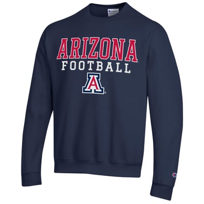 Arizona Wildcats Champion Football Stack Sweatshirt - Navy