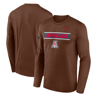 Arizona Wildcats Nike 2026 Military Appreciation Dri-FIT Long Sleeve T-Shirt - Brown