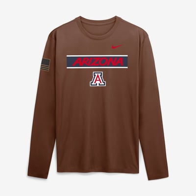Arizona Wildcats Nike 2026 Military Appreciation Dri-FIT Long Sleeve T-Shirt - Brown