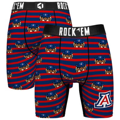  Arizona Wildcats Rock Em Mascot Stripes Boxer Briefs - Navy