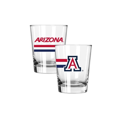 Arizona Wildcats The Memory Company Two-Piece 15oz. Big Stripes Double Old Fashioned Glass Set