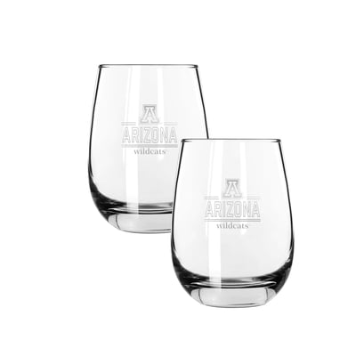 Arizona Wildcats The Memory Company Two-Piece 15oz. Classic Crew Stemless Wine Glass Set