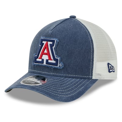 Arizona Wildcats New Era Unisex Faded A-Frame 9FORTY Adjustable Trucker Hat - Navy